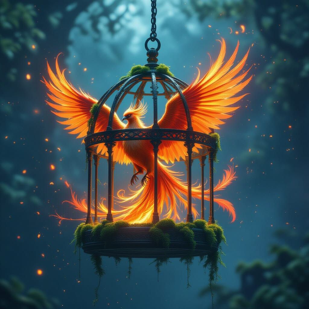 Phoenix Trapped in Cosmic Birdcage