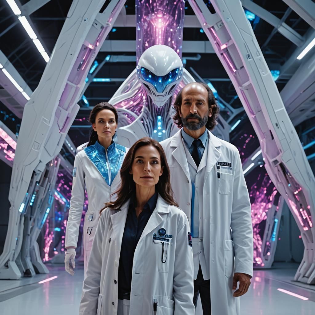 Extraterrestrial Beauty in Hangar: Hyperrealistic Concept Ar...