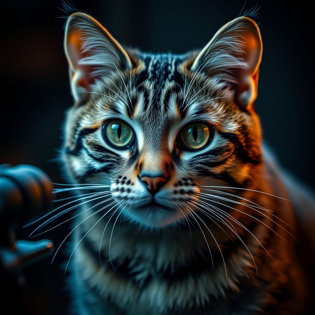 Hyperrealistic Feline Cinematographer