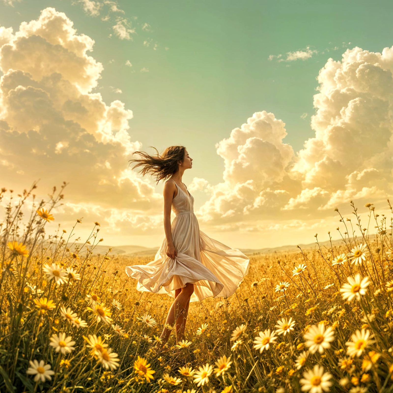 Serene Midsummer Breeze on a Blue Evening