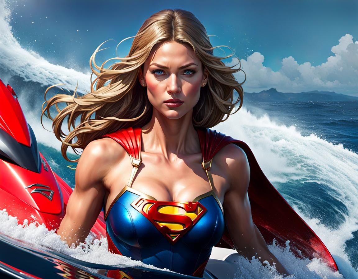 She may be supergirl on vacation but she (Melissa Benoist) soon discovers she can't drive Jet Skis!