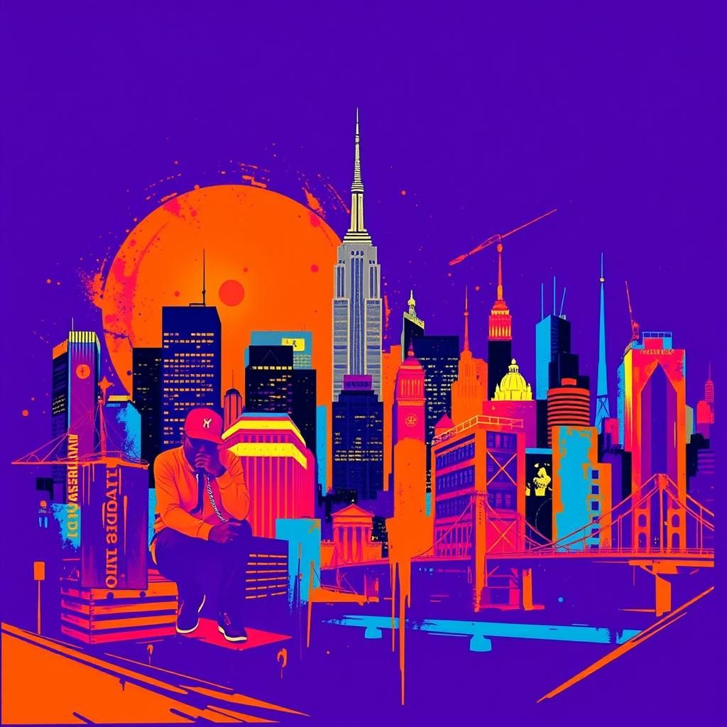 Dynamic Graffiti Art of Breakdancers in Manhattan