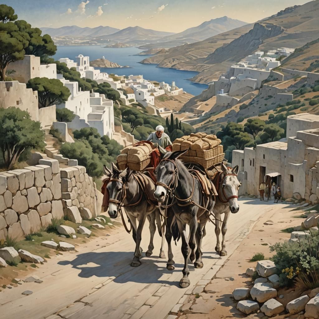 Ancient Greek Merchant Journey to Patmos