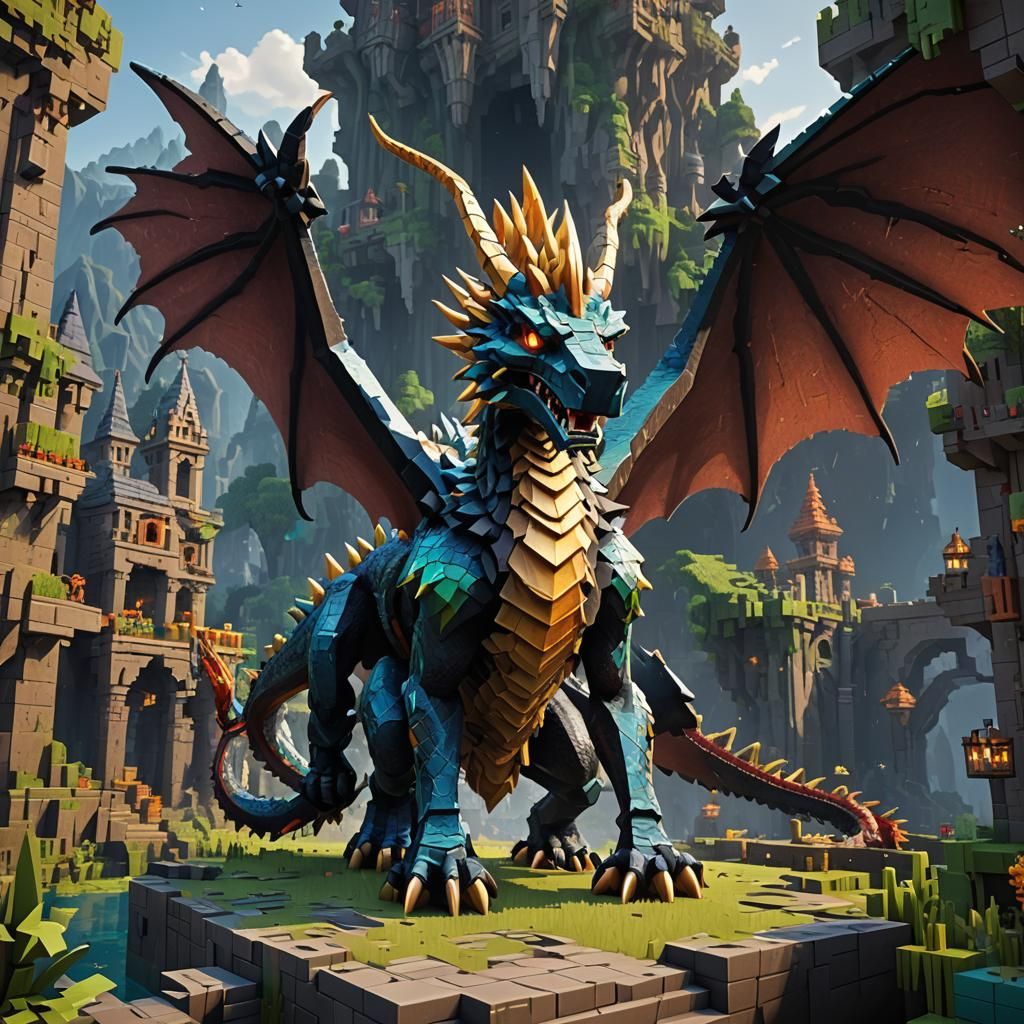 Minecraft Alex-Ender Dragon Hybrid Concept Art