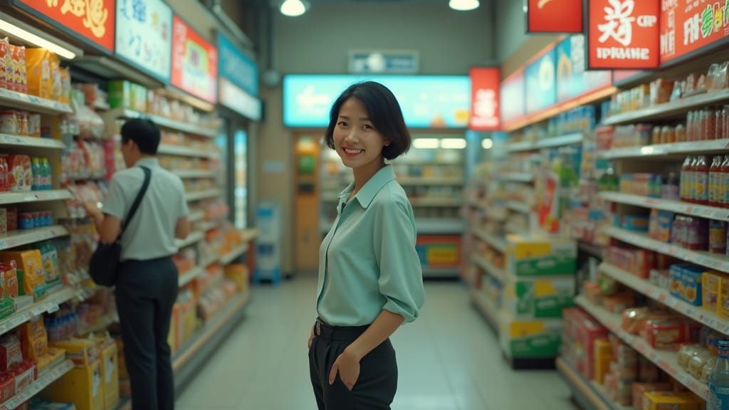 Comforting Connection in a Bustling Taiwanese Market