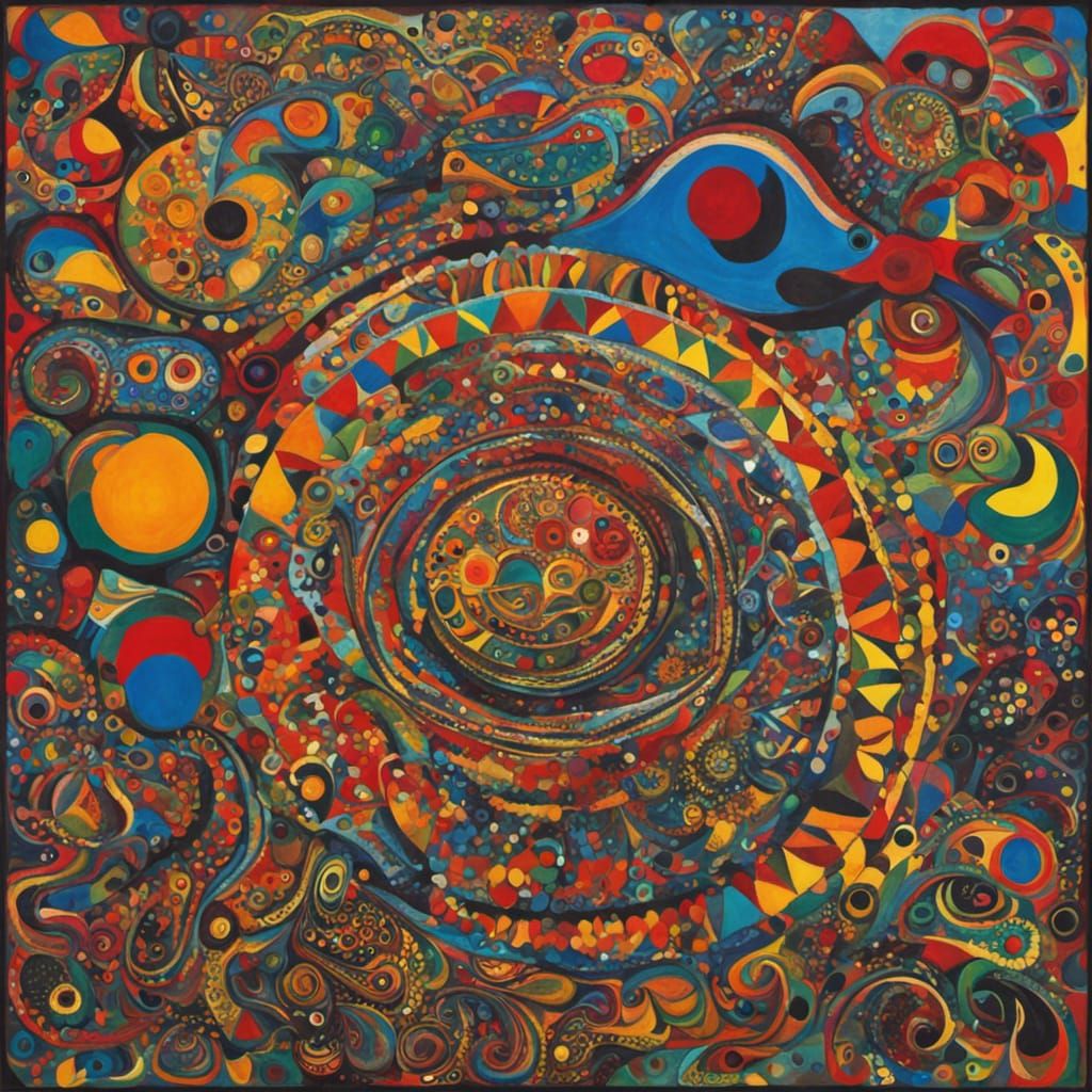 Psychedelic Aquarium in Abstract Expressionist Style