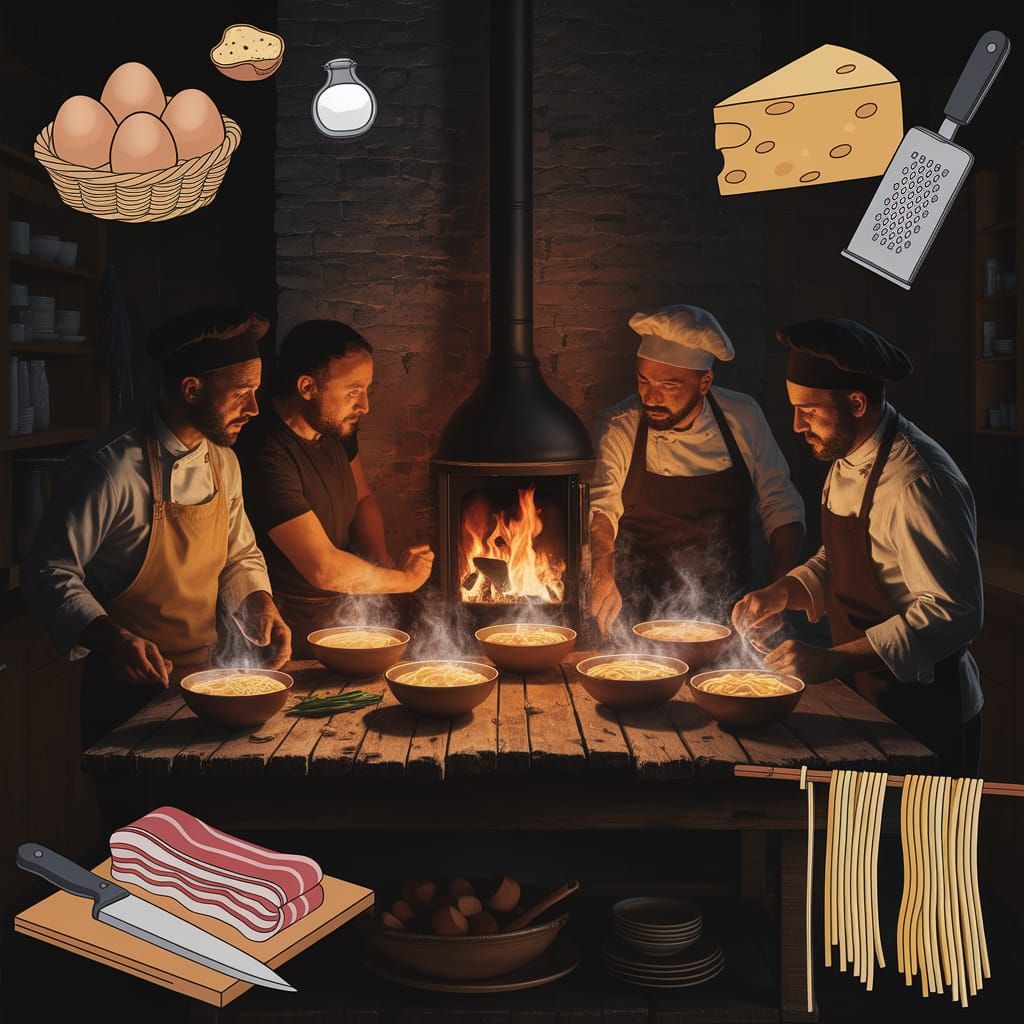 Secret Italian Chefs Gather in a Dark Rustic Kitchen