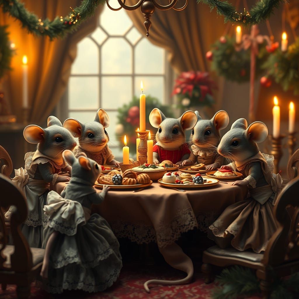 Charming Christmas Feast in Victorian Whimsy