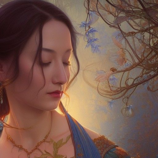 Intricate Blue Willow China Digital Art