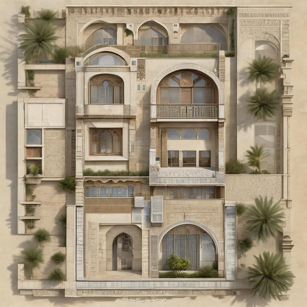 Baghdad House with Islamic Architecture: High-Resolution Ren...