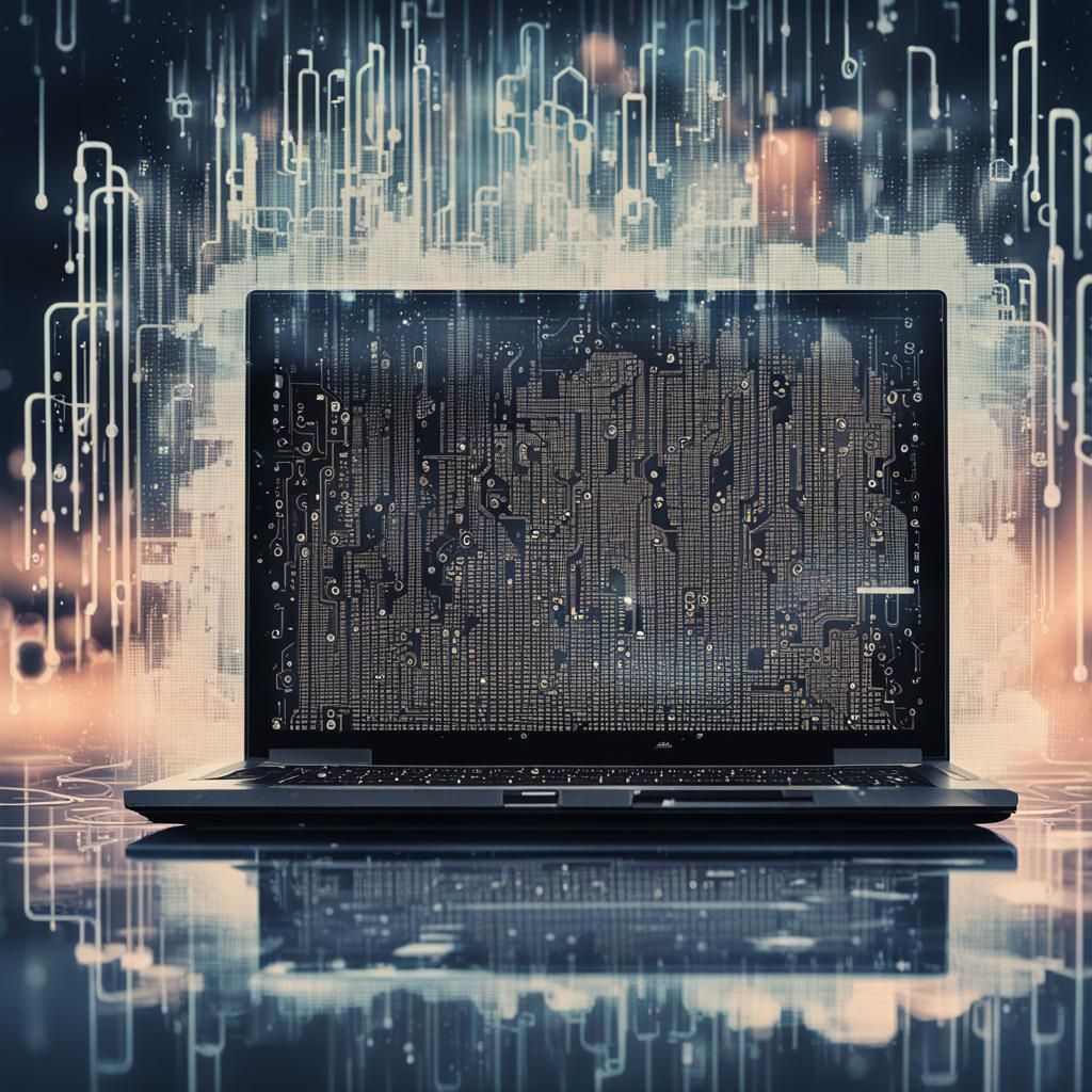 Laptop Lock Poster in Hyperrealistic Ink Style