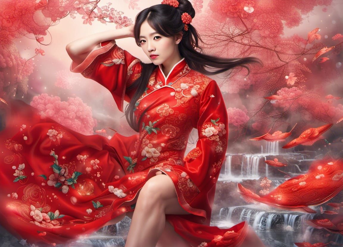 Traditional Chinese Woman in Ethereal Fantasy Style