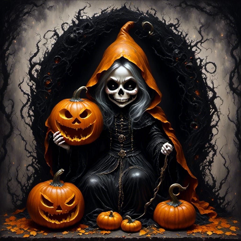 <lora:No Clue:1.0>Anthropomorphic  goth pumpkin