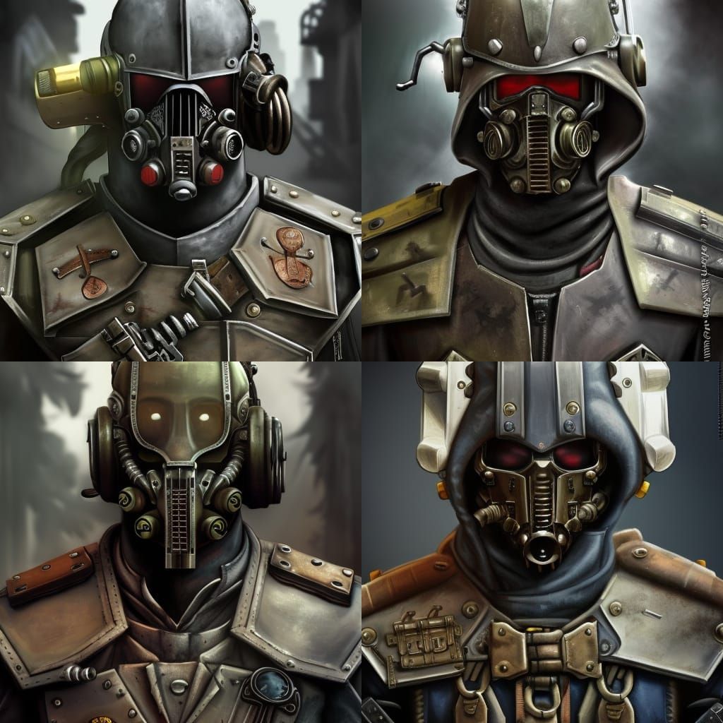 Dystopian Cybernetic Soldier in Grim Landscape