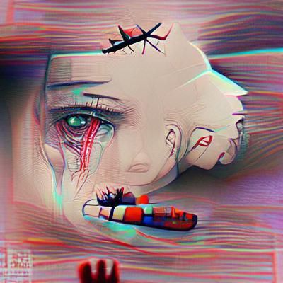 Abstract AI Image Exploring the Concept of Trauma