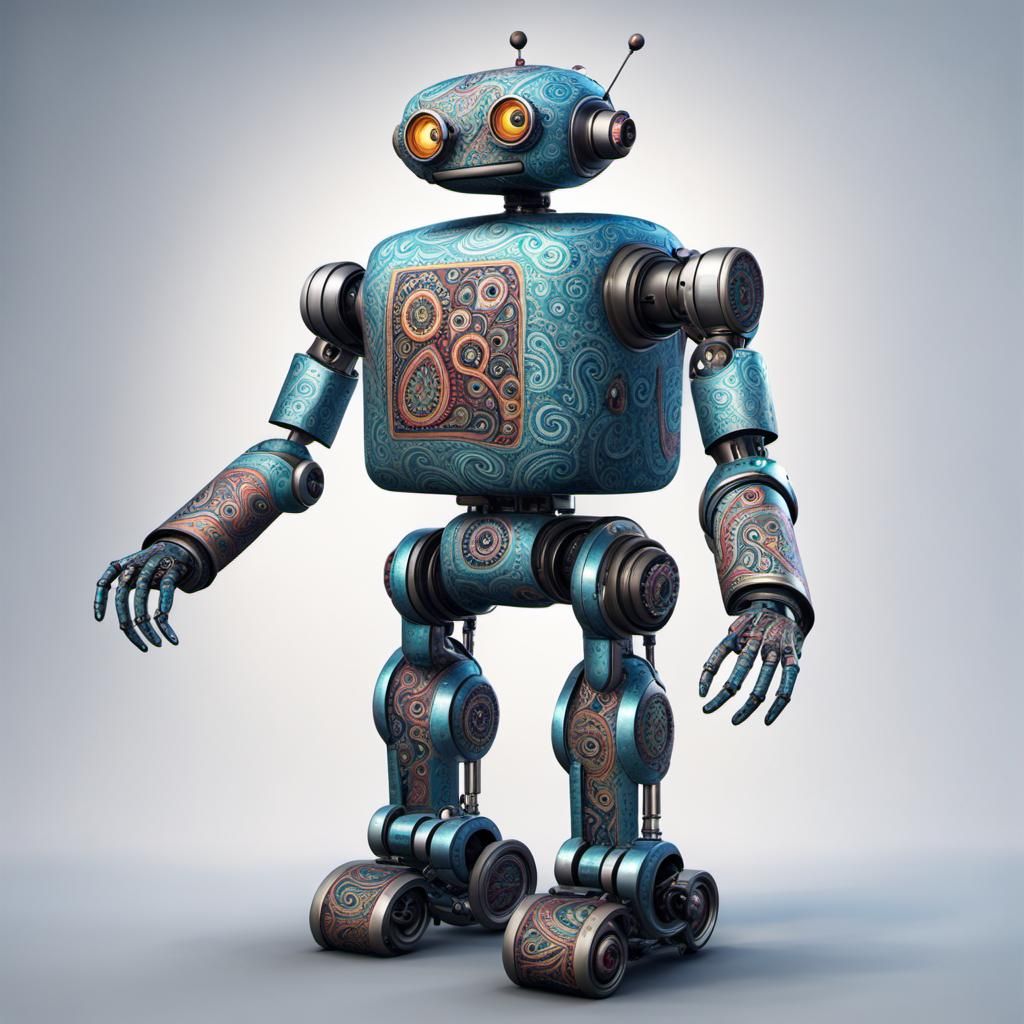 Paisley Robot Illustration