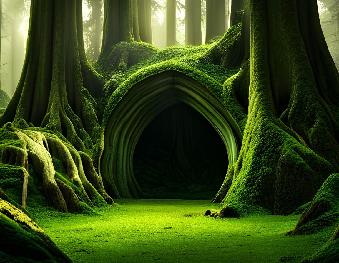 Prehistoric Stone Portal in Ancient Forest