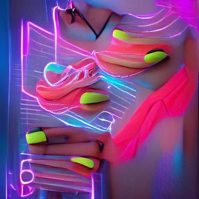 Abstract Neon Dreamscape: AI Generated Image