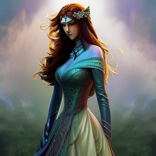 Skeleton Girl with Flowers in Hyperrealistic Splash Art