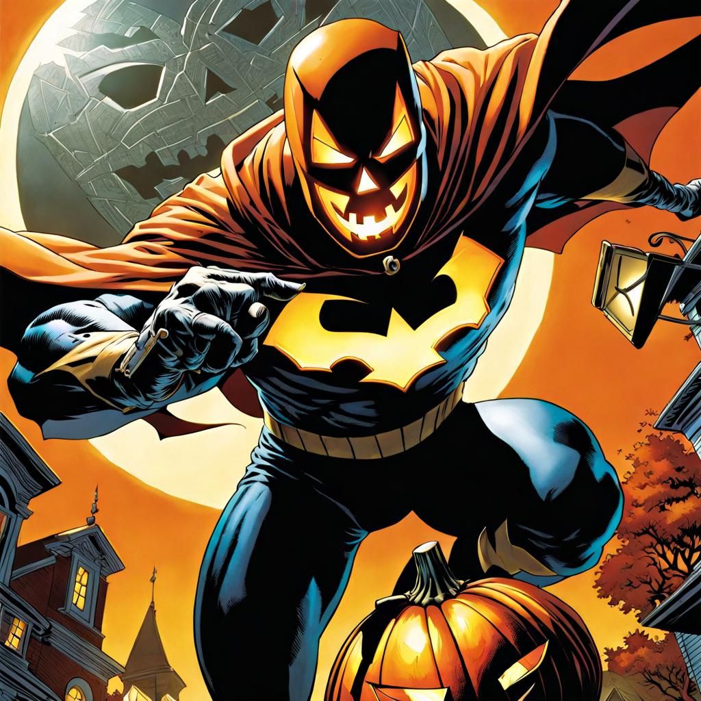 Hyperrealistic Jack O'Lantern Comic Book Art