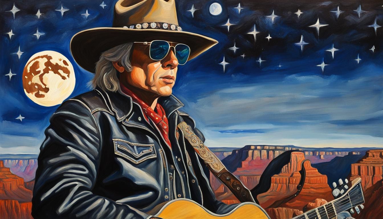 Dwight Yoakam in Rembrandt Style with Grand Canyon