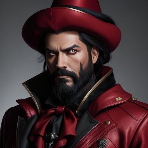 Magician with Skull Makeup in Comic Book Style