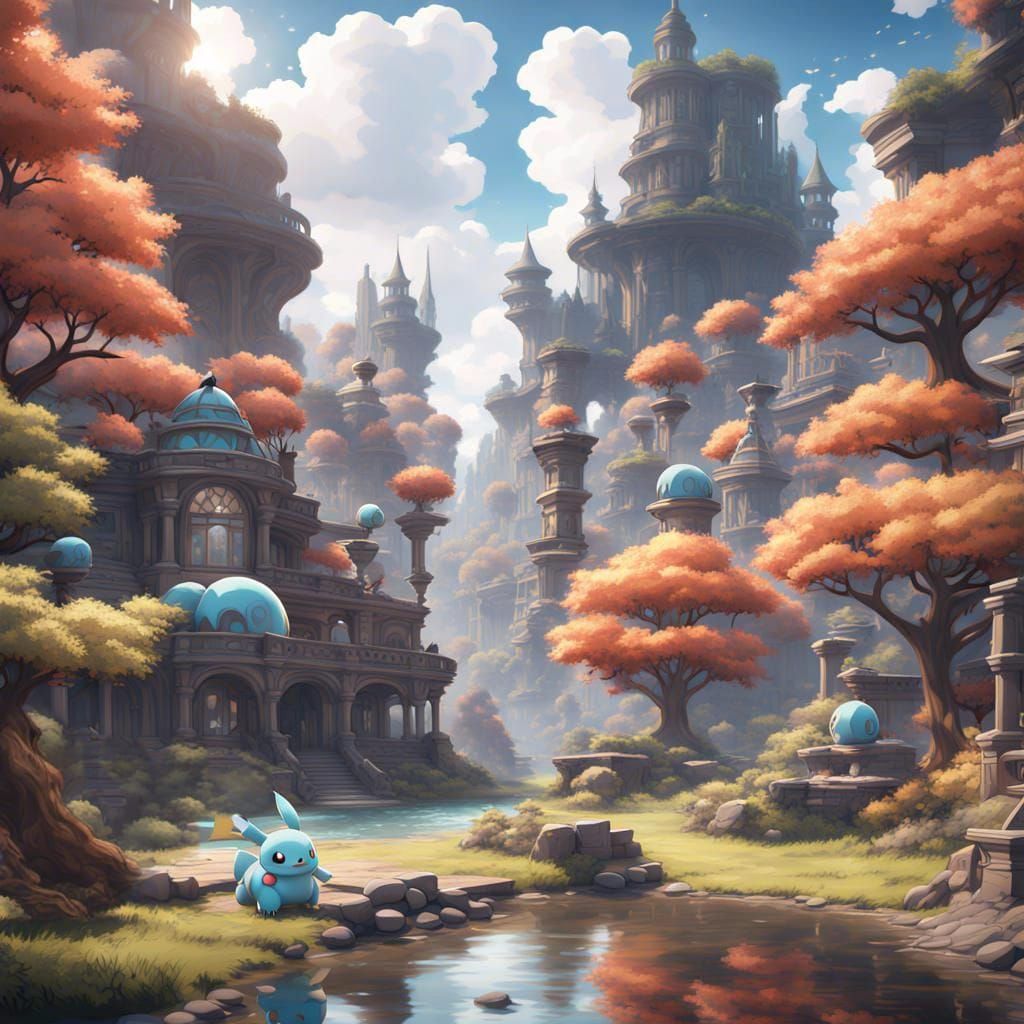 Enchanting Fantasy Landscape at Sunset