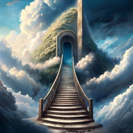 Surreal Stairway to Heaven in the Clouds