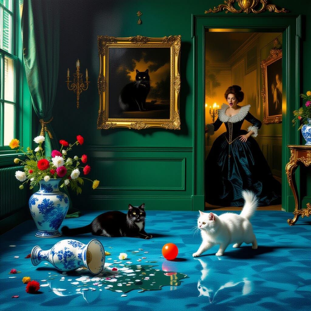 Baroque Opulence: Cats, Chaos, and Chiaroscuro