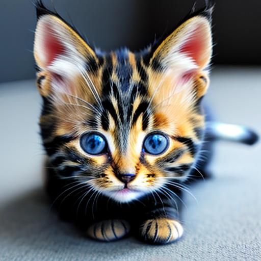 Ultra Cute Realistic Kitten Portrait