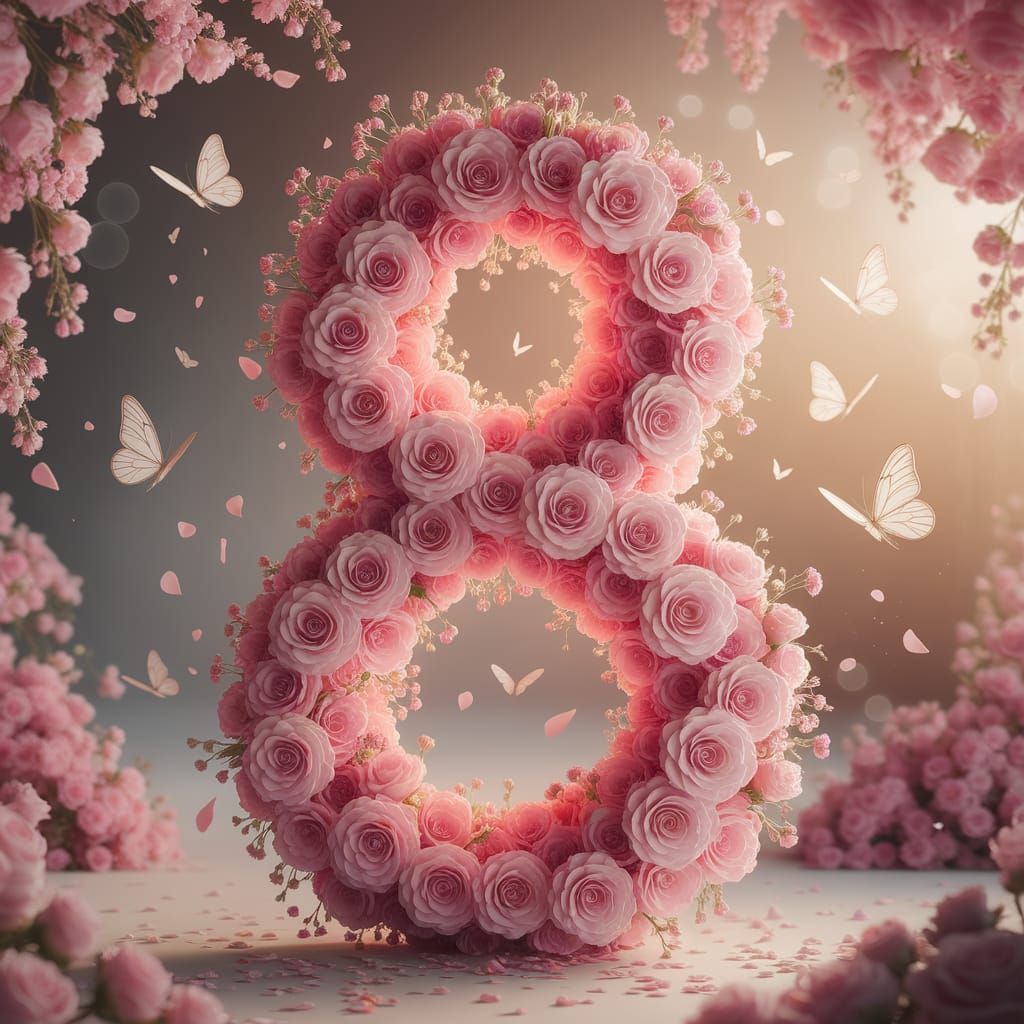 Romantic Floral Composition with Golden Sunlight and Gentle ...