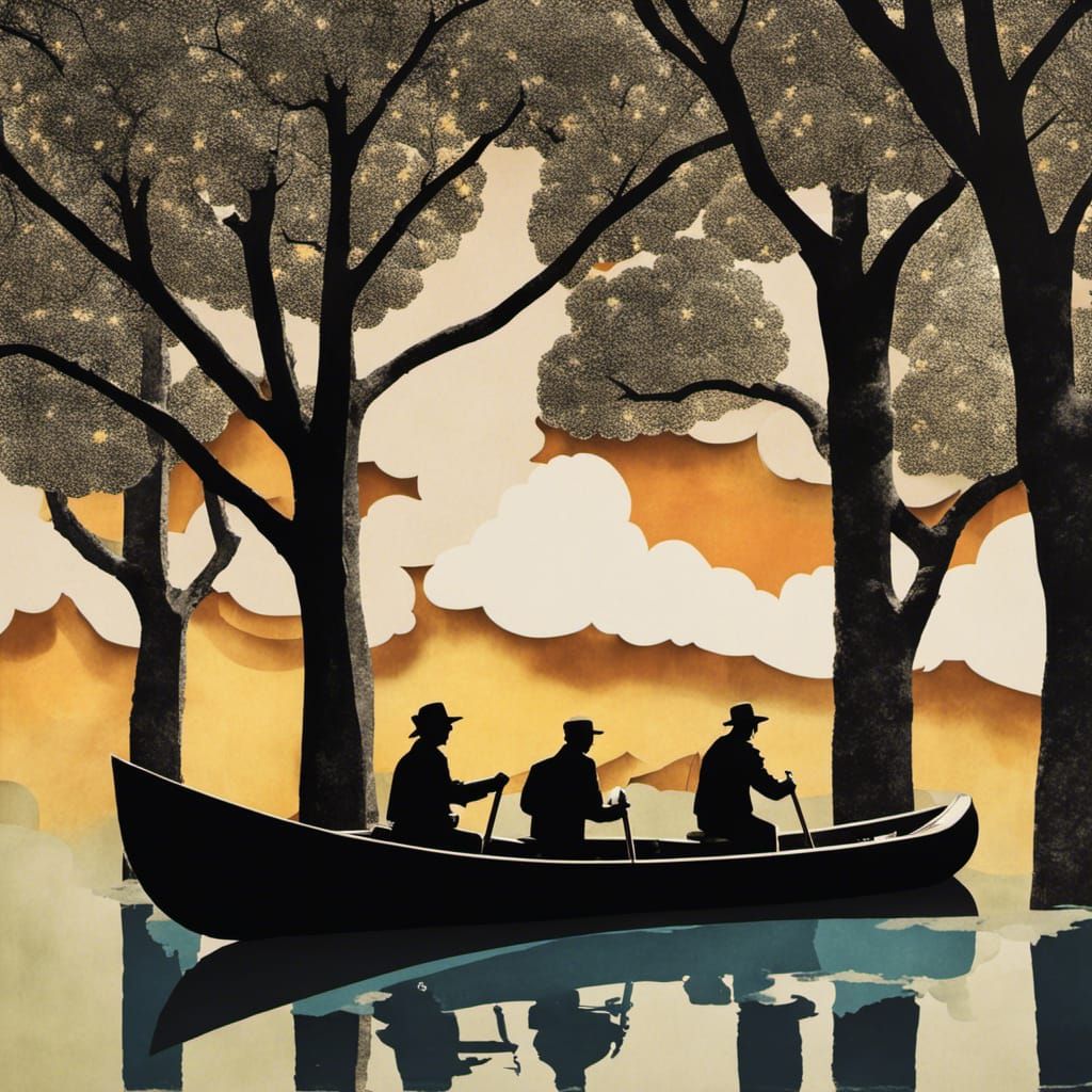 Cardboard Boats Float Down River: 70s Collage