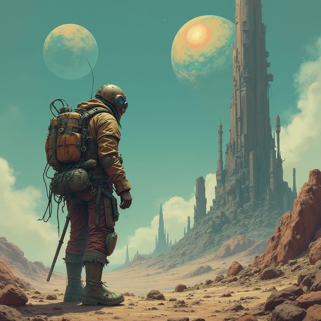 Steampunk Scavenger on Alien Planet