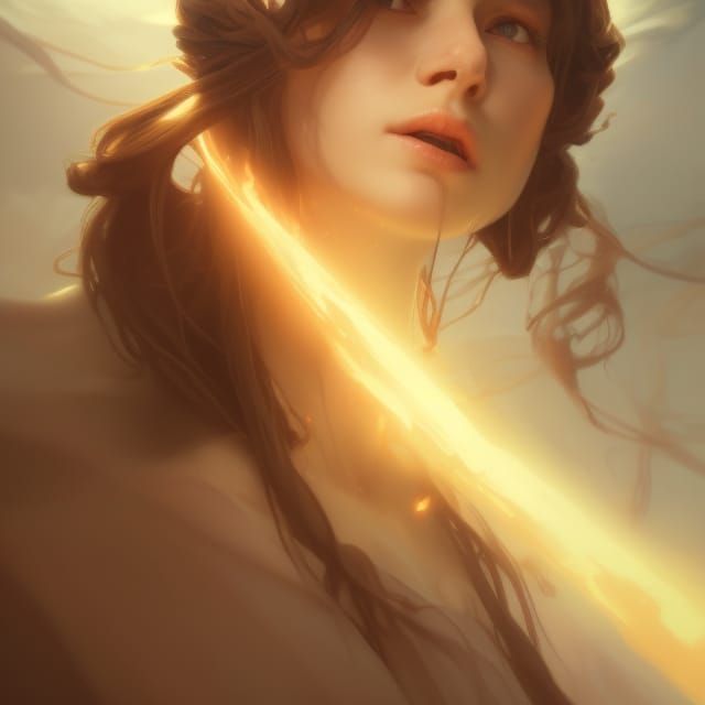 Sacred Beheading: Divine Concept Art Portrait