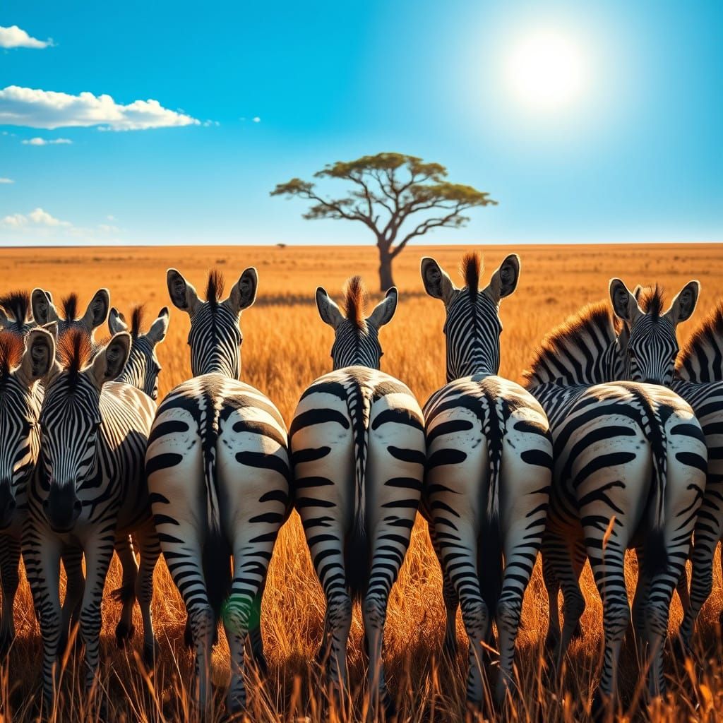 Zebras in the Serengeti Captured in a Moment of Playful Rebe...
