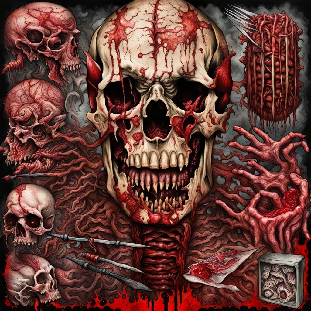 Goregrind Album Cover Art: Visceral Collage