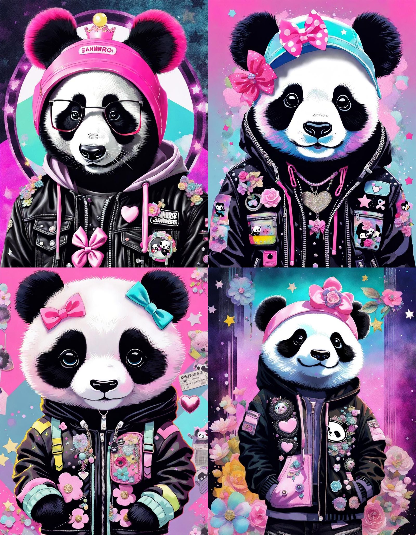 Sanrio Panda in Pastel Goth Collage