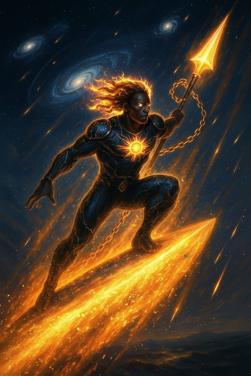 Cosmic Warrior Ascends in Star Flare Form