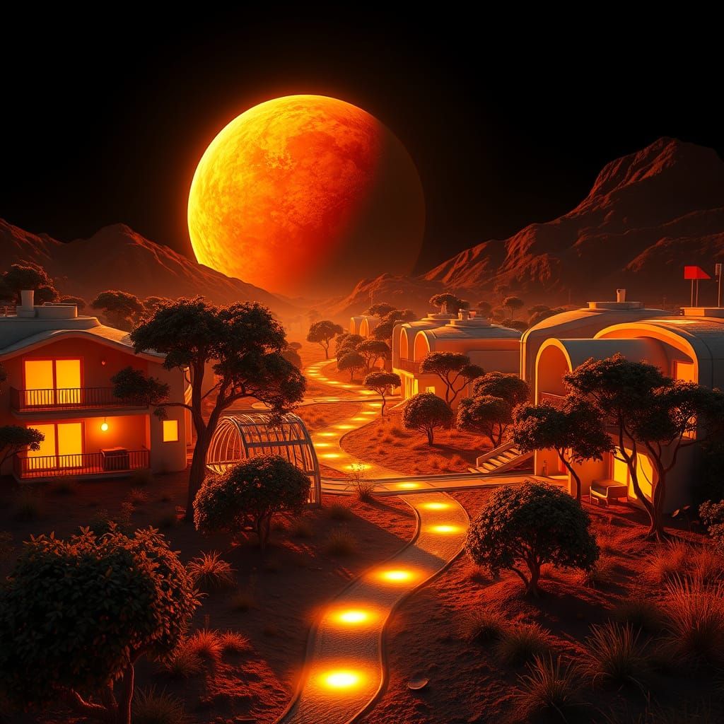 Solarpunk Lunar Oasis