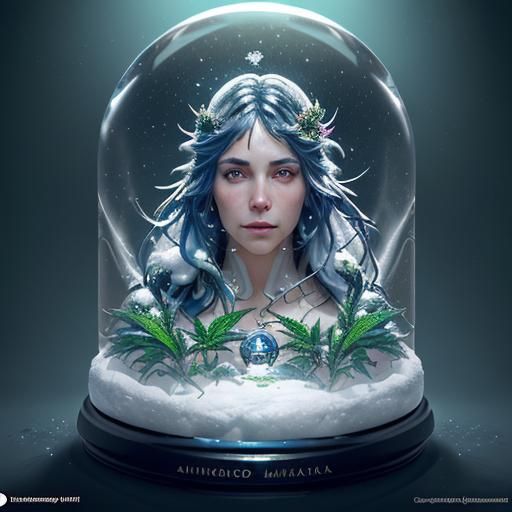 Cannabis Kingdom Inside a Snow Globe