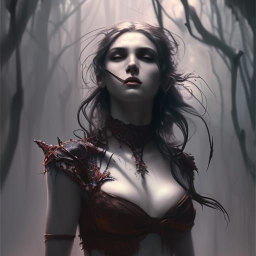 Vampire Goddess of Death in Dark Fantasy Art