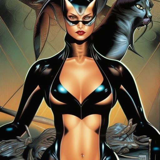 Catwoman Comic Book Art by Brooks and Mumford