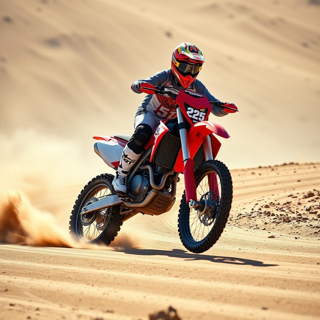 Suzuki RM-Z250 on Racing Trail in Futuristic Style