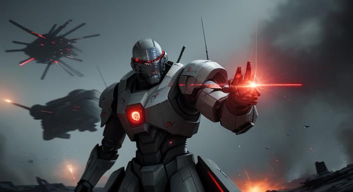 Epic Space Battle: Humans vs. AI in Sci-Fi Art