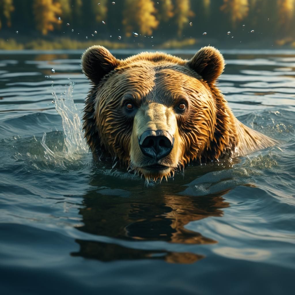 Underwater Bear Hunt in Golden Hour Light