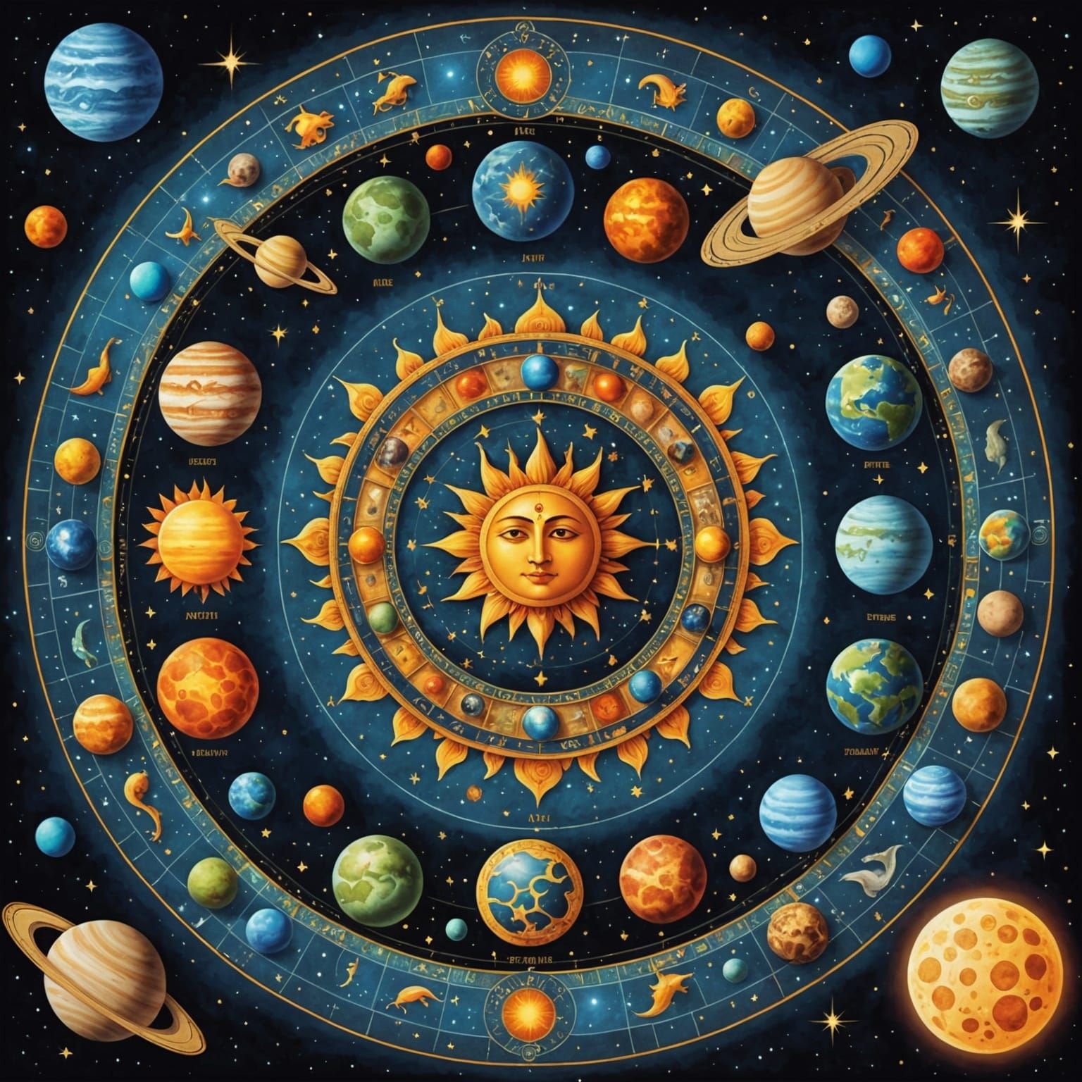 Serene Vedic Cosmos in Ancient Harmony