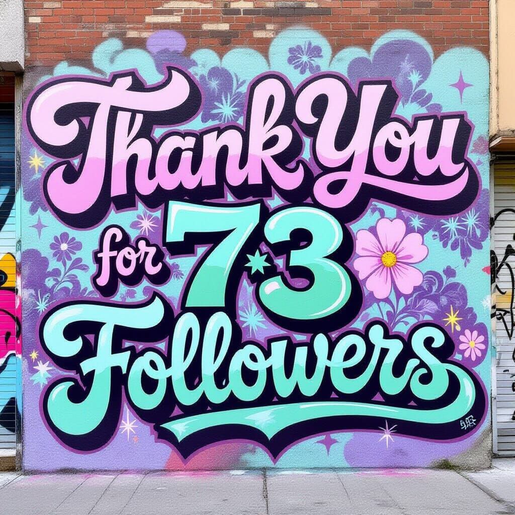 Graffiti Mural Thank You in Pastel Colors