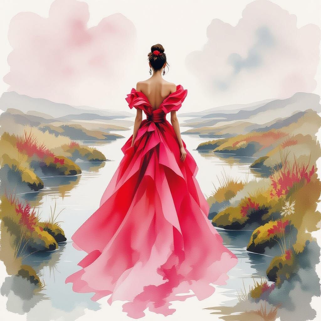 Fashionista in Haute Couture: Impressionist Landscape