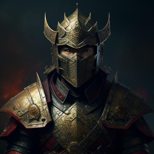 Mongolian Warrior in Dark Fantasy Style