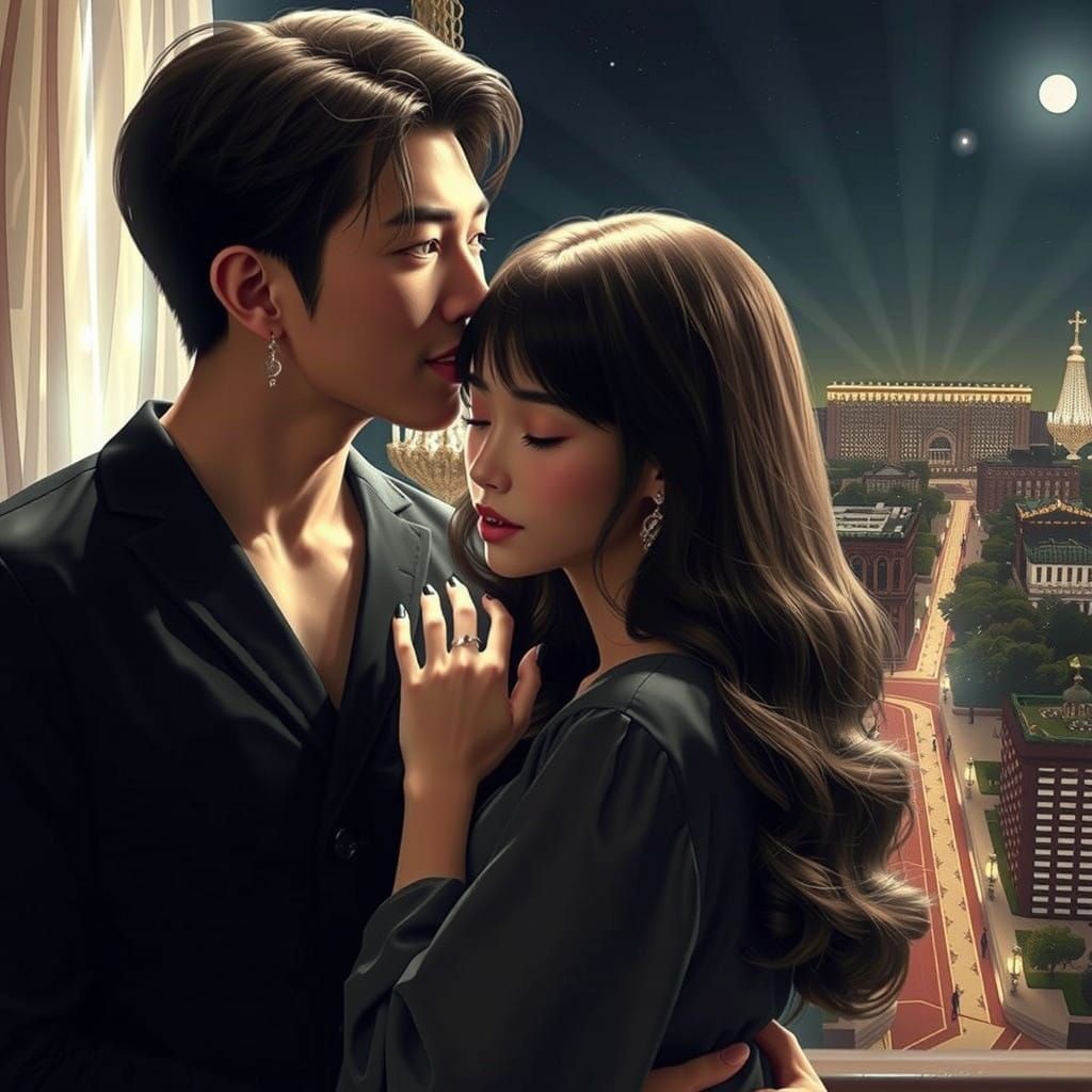 Stunning Evening Couple in High-End Hotel Luxury